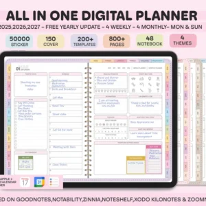 All-in-One Digital Planner 2025, 2026, 2027